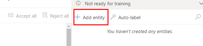 Add entity in the Azure Language Studio