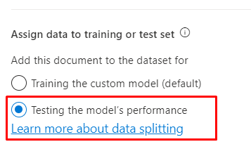 Use some documents for testing the model’s performance